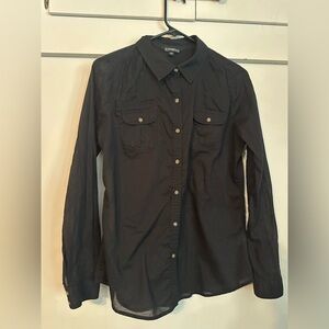 Express Women’s Classic Black Button-Down Shirt